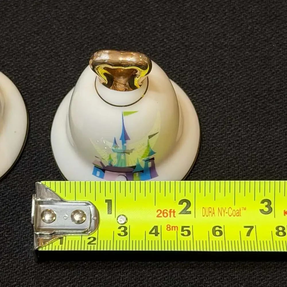 Disneyland Bell Salt & Pepper Shakers Carousel and Castle Vintage Japan